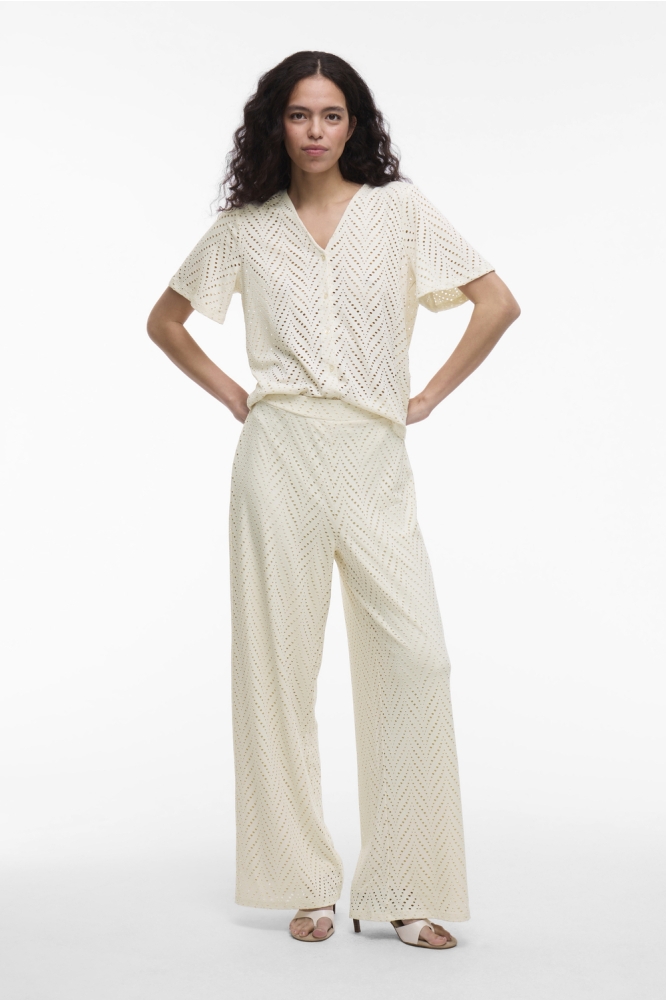 VIDELAIA HW WIDE PANTS/PB 14106628 BIRCH